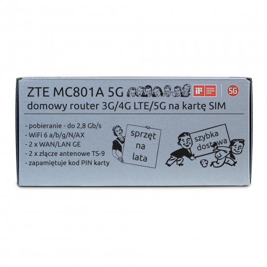 ZTE MC801A router na SIM 4G LTE 5G WiFi 6 AX 2xGE